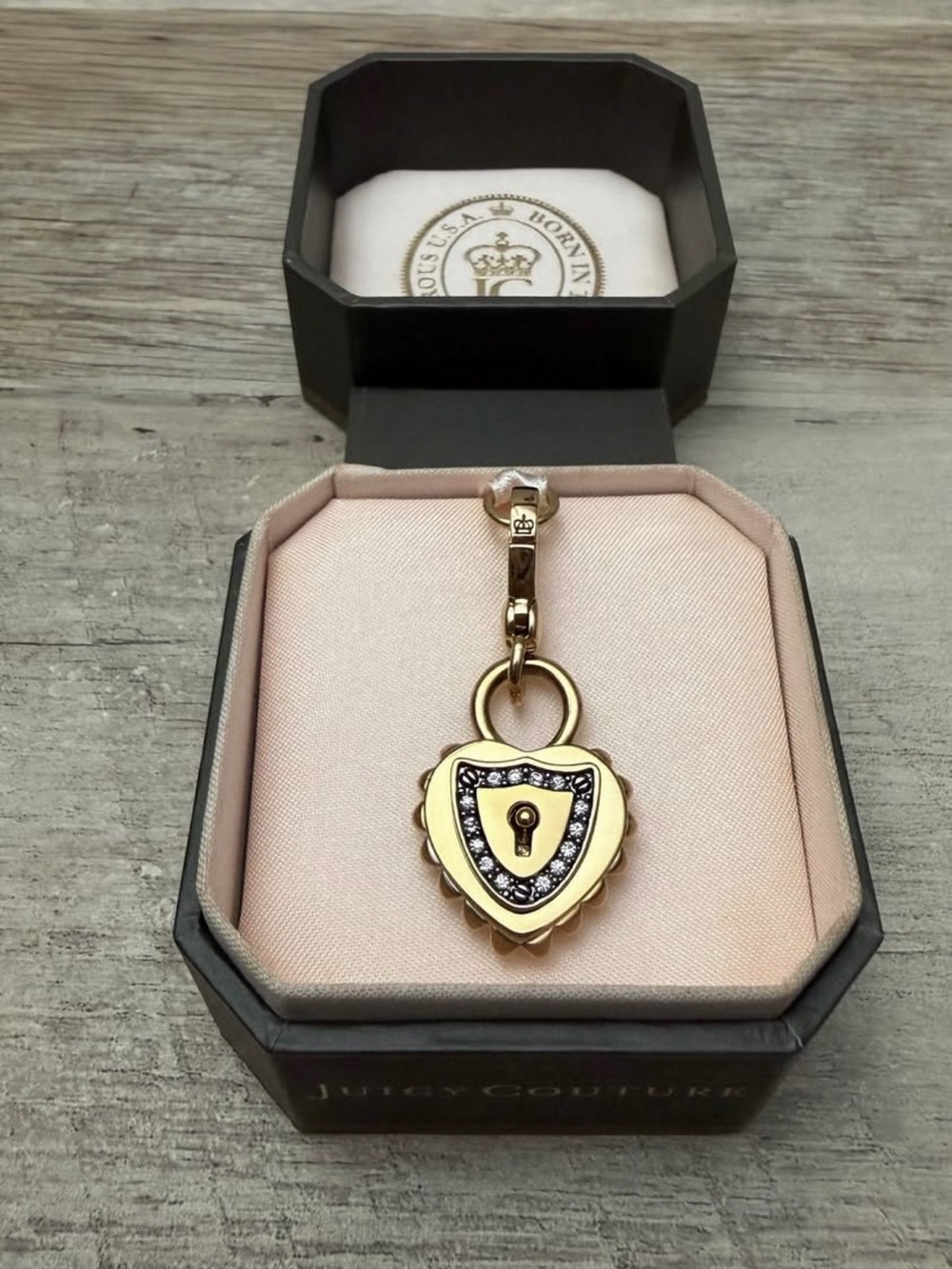 Vintage Juicy Couture Heart Padlock Locket Charm with Original Box